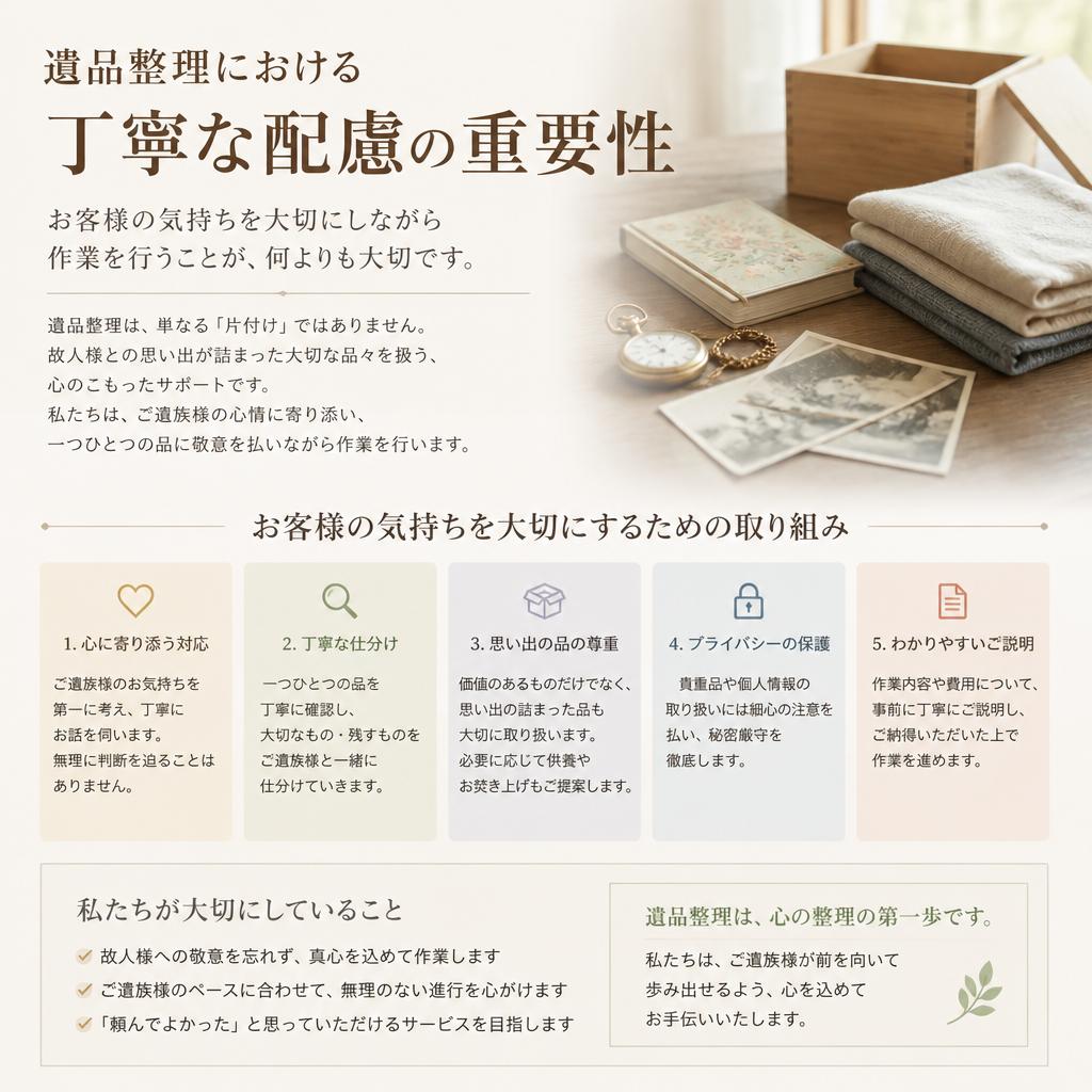 遺品整理での心配り